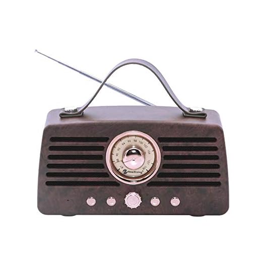JHKJ Radio Portátil Vintage, Radio FM de Nogal de Madera con Radio Mini de Estilo Clásico, Vintage con Altavoces Integrados,C