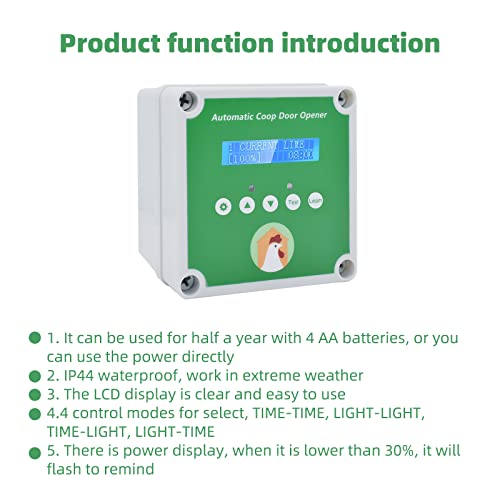 NEYOMID Automatischer Hühnerstall,Neuester Power-Off Memory LCD Timer und Lichtsensor Hühnerstall Türöffner… – Bild 5