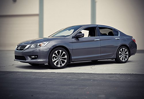 Wellvisors Window Visors Wind Deflectors Compatible With Honda 2013-2017 Accord Sedan 4 Door With Chrome Trim Rain Guards 3-847Hd018 #TOP6