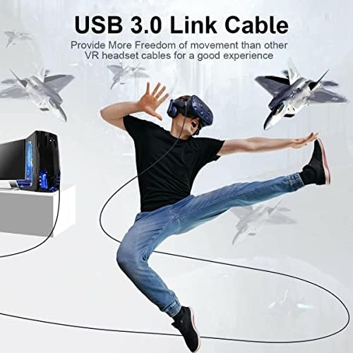 kiuet USB C Link Cable 5M, Compatible with Quest 2 Accessories, USB3.0A to USB C Oculus Link Cable 5GBps Data TransmissionUsed for Oculus Quest1/2 and PC Games.