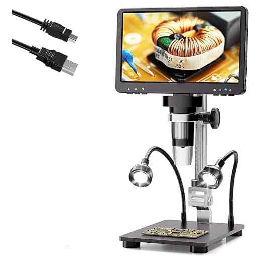Microscópio Digital LCD 1200X, Microscópio de Moeda 1080P com Sensor de Câmera de 12MP, Microscópio de Vídeo 1080P, Câmera de Microscópio Estéreo USB (7'')