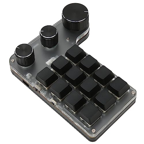 Teclados De Computadora, Personal Computer Teclado Mecánico 12 Teclas 3 Botones, Interruptor Rojo Resistente al Agua a Prueba de Polvo Control de Volumen Copiar y Pegar y Embellecer Imágenes Teclado de...