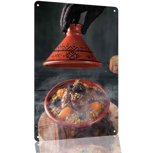 Moroccan Beef Tagine Dish Metal Sign 8 x 12 Inch