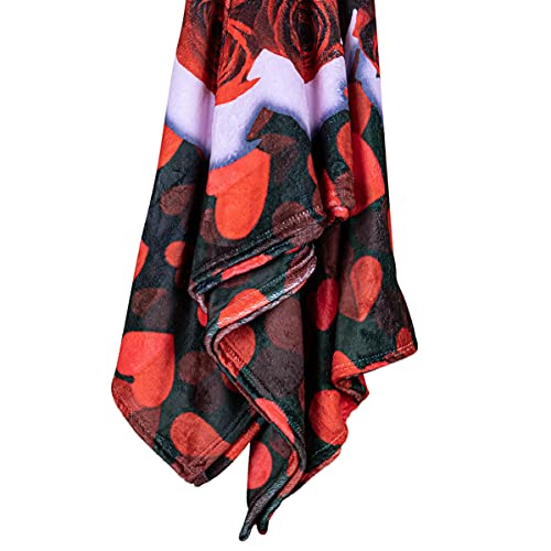 Valentines Throw Blanket, Adorable Super-Soft Extra-Large Valentine’s Day Throw Blanket For Women, Wife, Girlfriend, Fleece Roses Blanket (50In X 60In) Christmas Anniversary Valentines Gift For Girls #TOP5
