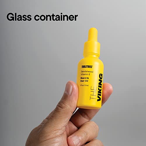 Tooletries - The Viking - Scented Beard & Hair Oil For Men With Sandalwood & Vitamin E - Conditions And Hydrates For Smooth Feel, Prevents Dandruff - Made In Australia - 1Fl Oz #TOP5