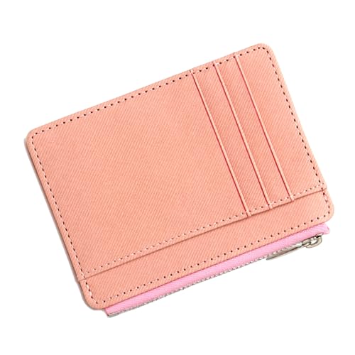 Zippered Small Card Holder Compact Blocking Zippered Card Holder PU Leather Short Wallet Coin Purse Change Pocket for Secure Travel and Daily Use