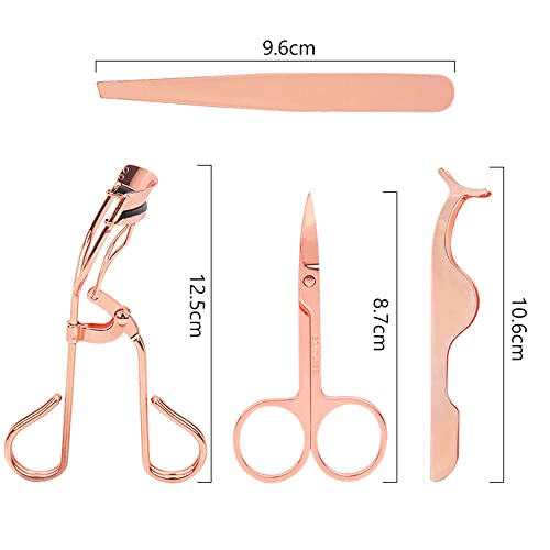 Flyitem 4Pcs Professional Grafting Eyelash Tools Set Eyebrows Auxiliary Folding False Eyelashes Curler Stainless Steel Tweezer Clip Cosmetic Makeup Tool #TOP5