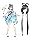 OWOISS anime cosplay wigs Luo Tianyi female black long straight hair cosplay party wigs+Wig Cap