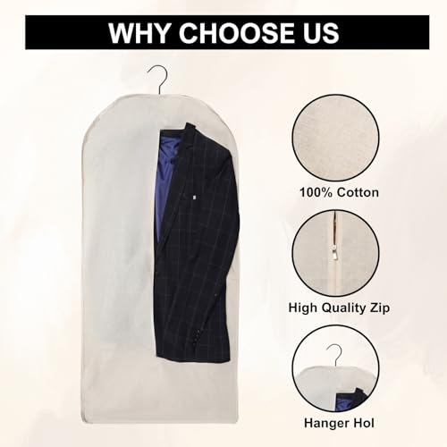 Beige Cotton Garment Bag 24x42 Inches