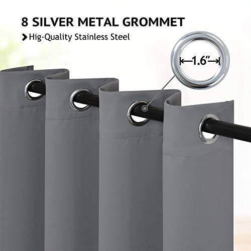 Image of COSVIYA Grommet Room Darkening Grey /Gray Curtains 84 inch Long for Bedroom | Light Blocking Insulated Thermal Curtains for Living Room, Blackout Thick Polyester Window Drapes,42x84 inches, 2 Panels