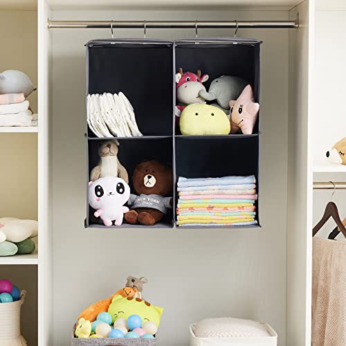 Youdenova 4-Section Hanging Closet Organizer And Storage, Heavy Duty Hanging Shelves, Closet Storage For College Dorms,Rv, Gray #TOP6