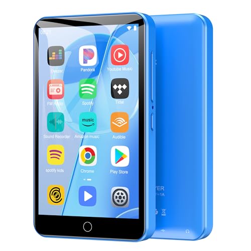 Reproductor MP3 de 80 GB con Bluetooth y WiFi, Reproductor MP3 con Pantalla táctil de 4 Pulgadas Spotify, Reproductor de música de Alta fidelidad con Deezer, Amazon Music, Radio FM, Video (Azul)