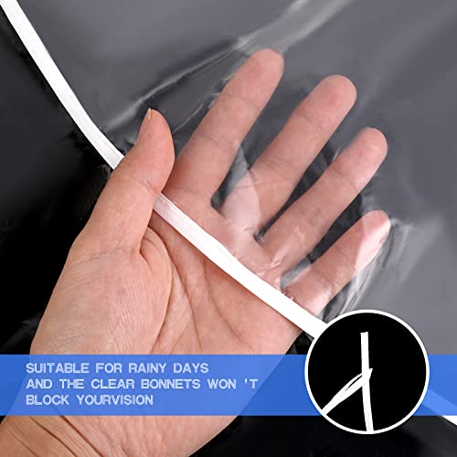 DIVINA VITAE 6 Stück Regenhaube Transparent Kopf Regenhut mit Sonnenschutz Kunststoff Regenhut Damen Wasserdicht Unisex Herren Damen Regenmantel Regenschutz Überkopf Regenmütze