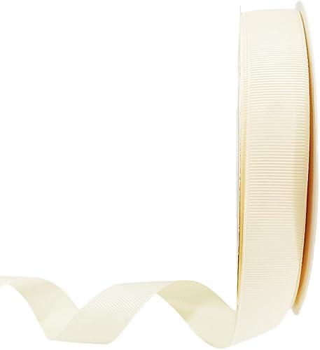 Miniatura 3 de Abbaoww Cinta de grogrén marfil sólido de 1 pulgada x 100 yardas, cinta marfil para envolver regalos, decoración de boda, manualidades, lazo de