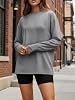Trendy Queen Womens Spring Tops Oversized Long Sleeve T Shirts 2026 Basic Tee Fall Casual Workout Y2K Clothes, Grey, XXL #1
