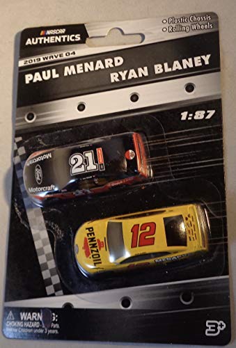Unopened 2019 Nascar Authentics 1/87 Wave 4, 2 Pack of Ryan Blaney & Paul Menard