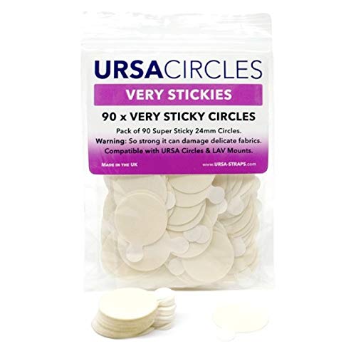 URSA Very Sticky Circles: 90 Super High Tack, Double Sided, Pre-Cut Stickies with Peel-Off Tabs. Made In the UK