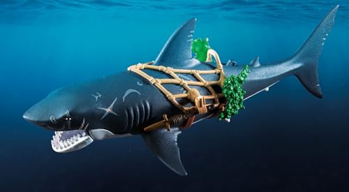 Playmobil | Pirates | Danger avec Le Requin géant | Jouet de Pirates | Figurines de Pirates | Jouet pour Enfants dès 4 Ans | 71793