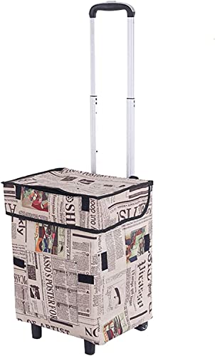 Einkaufstrolley Einkaufswagen-Trolley faltbar – 41 l Ladekapazität Aluminiumlegierung Zugstange große Kapazität…