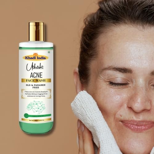 Image of Khadi Acne Face Wash 200ml | With Sodium Cocoyl Glycinate | For Acne, Breakouts, Pimple and Oil Control With Glowing Skin | SLS & Paraben Free | All Skin Types | Face Wash for Men & Women
