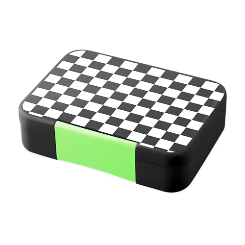 Image of Simple Modern Bento Lunch Box for Kids | BPA Free, Leakproof, Dishwasher Safe | Lunch Container for Girls and Boys, Toddlers | Porter Collection | 5 Compartments | Black and White Checkmate