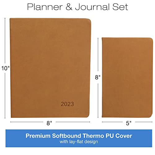 2023 Planner: Extra Thick Paper 8"X10" Resolute Planner With, 14 Months (November 2022 Through December 2023) Weekly Calendar/Weekly Planner Organizer With 5"X8" Journal (Brown) #TOP1