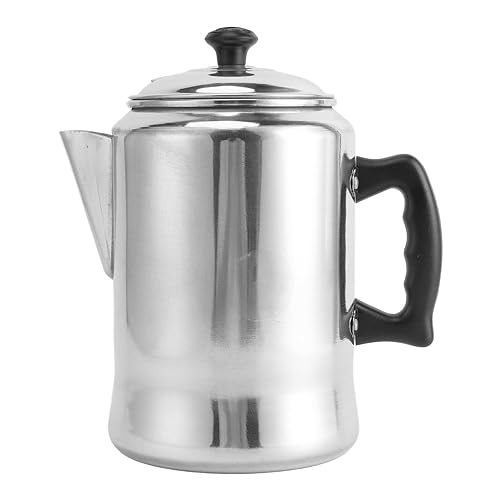HERCHR Aluminium Alloy Teapot, Stove Top Coffee Percolator with Lid Non Drip Spout Compact Coffee Maker Pot 3L Milk Tea Pot for Home Outdoor