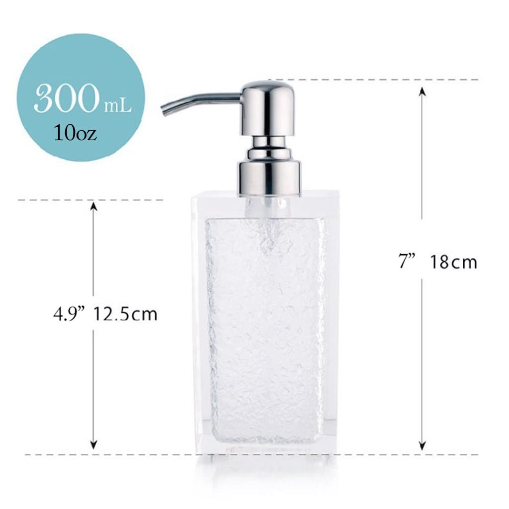 Dispensador de jabón, Botella de Bomba de baño de Resina Transparente, Juego de Accesorios de baño de 4 Piezas, para Gel de baño, jabón de Manos, aceites Esenciales