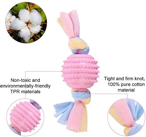 CAMITER Dog Chew Toys, 7pcs Dog Puppies Teething Chewing Toy Set including Ball and Colorful Ropes - Image 4