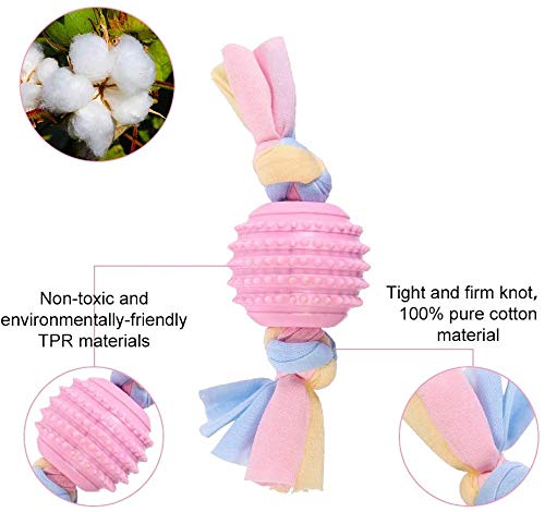 CAMITER Juguetes para Perros, Juego de Juguete para la dentición del Perro con Bolas y Cuerdas de algodón Regalo Interactivo de Juguetes para Mascotas para Cachorros pequeños y Perros medianos - imagen 3