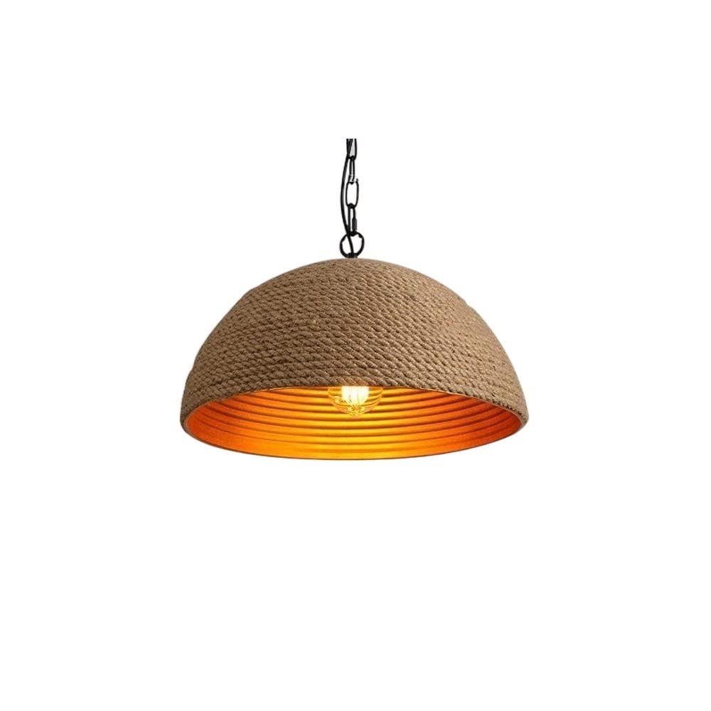 Éclairage de suspension décorative E27 lustre rétro corde chanvre salon