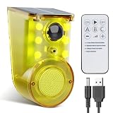 Solar Outdoor-Indoor Motion Sensor Alarm - Loud Noise Maker! 13 Sound Detector Strobe Light. Perfect for Homes, Cottages, and Farms!