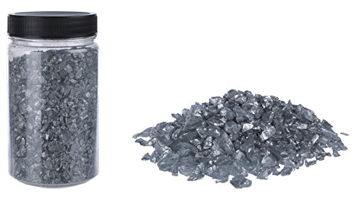 ootb Glassand - Granulato di vetro per decorazione fai da te, 2-4 mm, 400 g, colore: Argento