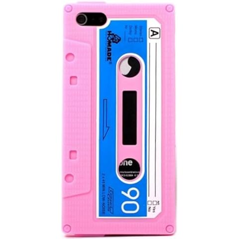 Teepee Online® 4 COLOURS of CASSETTE TAPE CASE COVER PLUS SCREEN PROTECTOR for IPHONE 5 5G RETRO LOOK GREAT PROTECTION (LIGHT PINK) Cover