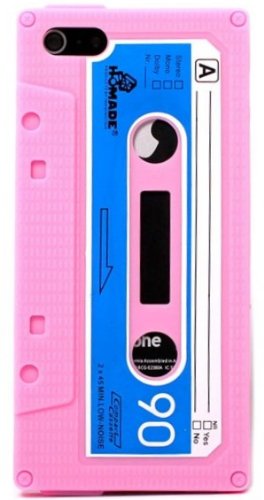 TEEPEE ONLINE® LIGHT PINK CASSETTE TAPE CASE COVER for IPHONE 5 5G RETRO LOOK GREAT PROTECTION