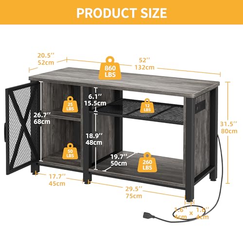 image for DWVO 55-75 Gallon Aquarium Stand with Power Outlets, Cabinet for Fish 