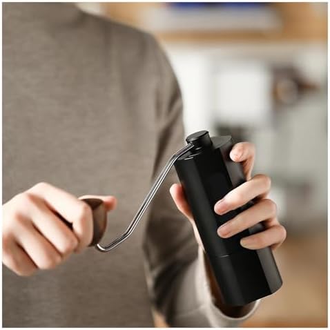 38mm Stainless Steel Manual Coffee Grinder - 7 Core Burr with 24 Adjustable Settings for Home Barista - Premium Coffee Accessories for Perfect Brew