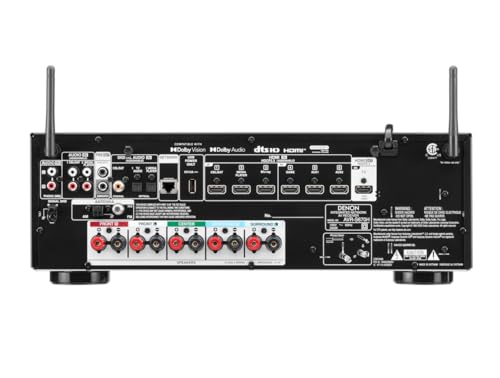Denon Receptor AV AVR-S670H 5,2 canais 75W 8K com HEOS® integrado. Decoradores Dolby TrueHD e DTS, 6