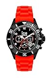 Wasserdichtigkeit : 10 ATM Ice-Watch - ICE Chrono Black Red - Men\'s wristwatch with silicon strap - 013706 (Large)