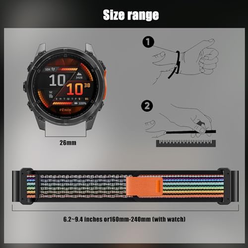 Correa Quickfit Nylon 26mm Compatible Garmin Fenix 8 miniatura 4