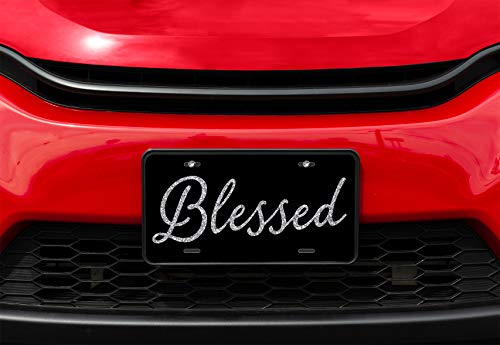 image for Amcove Blessed Car Tag Glitter Like - Front License Plate Vanity Tag, 