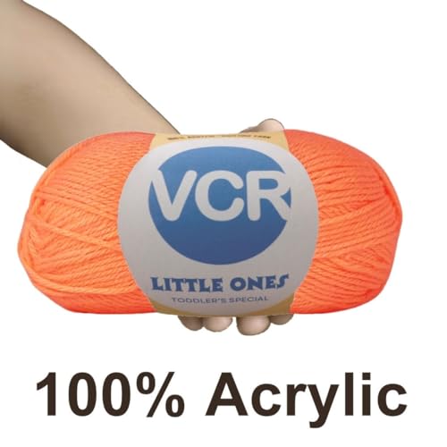 Image of VCR Pinkish Peach Yarn, 100 Grams Hank, 190 Meters Length, Acrylic Ball for Crochet and Knitting, Soft Crosia Threads, Pack of 1 Yarn, Suitable for DIY Crafts