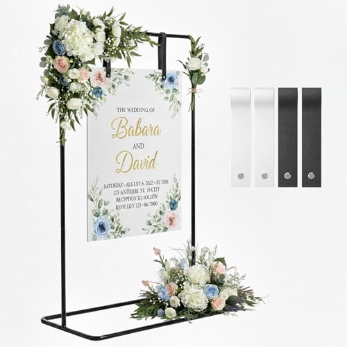 GMFRXII Wedding Welcome Sign Stand Black Easel