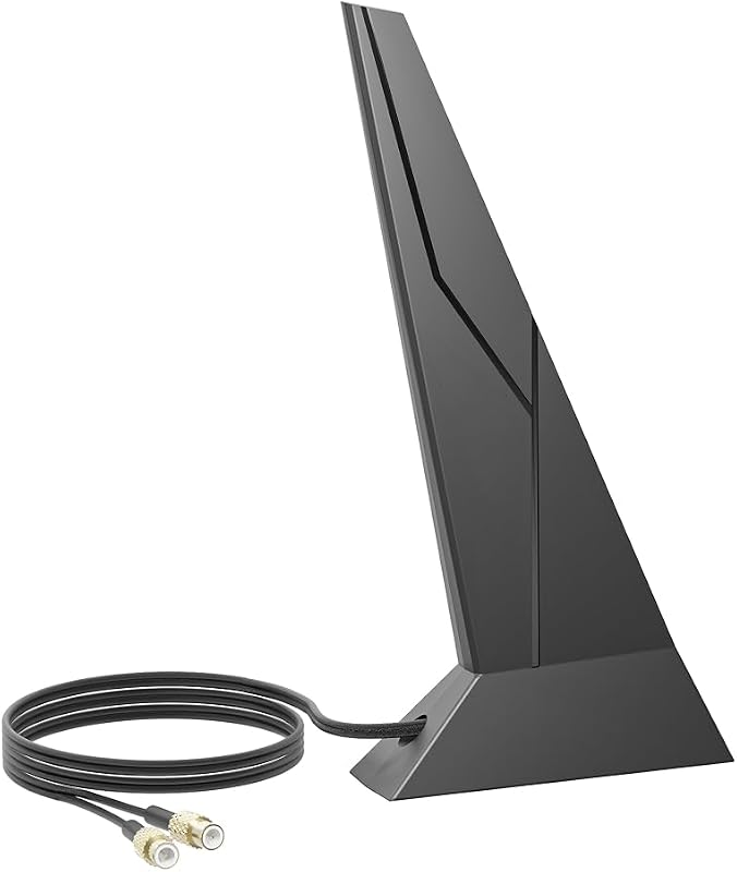 Antena WiFi 6E 7 Tri-Band 6GHz 5GHz 2.4GHz Base magnética Antena externa de alta ganancia Nueva interfaz para PC Computadora de escritorio para MSI MPG MEG MLG PRO MAG Gaming WiFi7 Antenas de placa base para juegos Negro