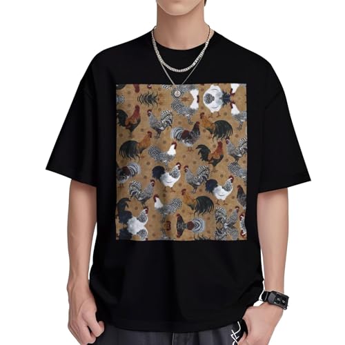 T-shirt respirant homme en coton avec motif brillant contre la chaleur