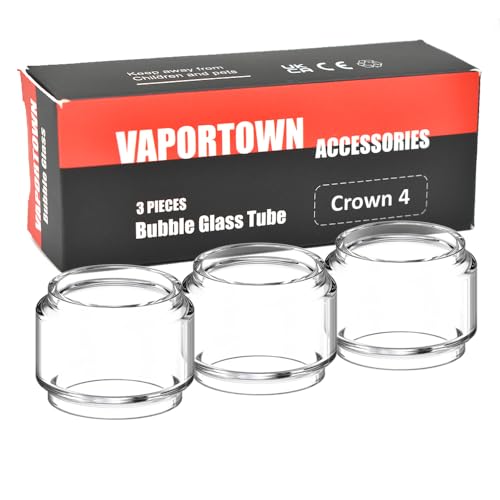 Vaportown Ersatzglas kompatibel mit Uwell Crown 4 Verdampfer Bulb Glass Pyrex Ersatz Glas Tank (Höhe: 16.5mm TPD version)