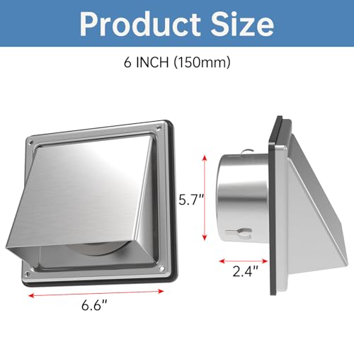 ForoGore 6" Metal Dryer Vent Cover, Stainless Steel Outdoor Wall Vent by ForoGore - Used condition - Image 4