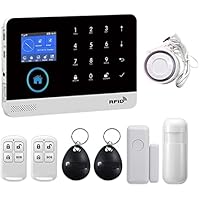 ISAFIX Sistema de Alarma WiFi 433MHz inalámbrico WiFi gsm Sistema de Alarma de Seguridad for el hogar for Tuya Smart Life Aplicación con Sensor de Movimiento Compatible (Color : C)