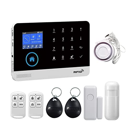 DIY-Alarmsystem für die Sicherheit zu Hause, 433 MHz Wireless WiFi GSM Home -Sicherheitsalarmsystem for Tuya Smart Life App Mit Bewegungssensor kompatibel HeiDIY-Einbruchalarm-Set(C)
