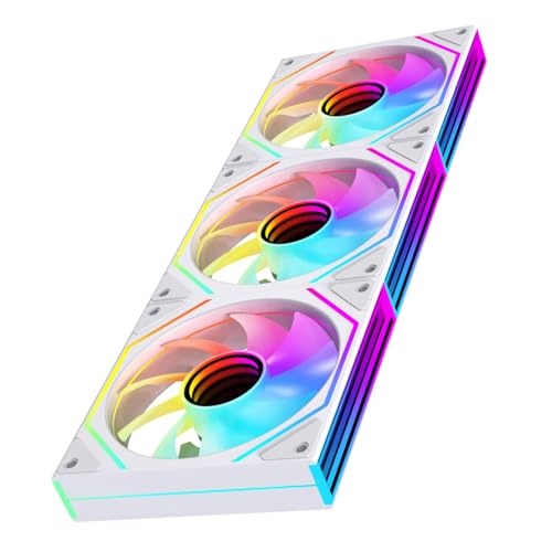 Prism4 Ultra 120mm ARGB PC Case Fans(White Forward_3 Pack)